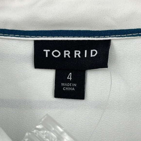 Torrid Madison Georgette Button Up Long Sleeve Shirt Striped - Picture 12 of 15